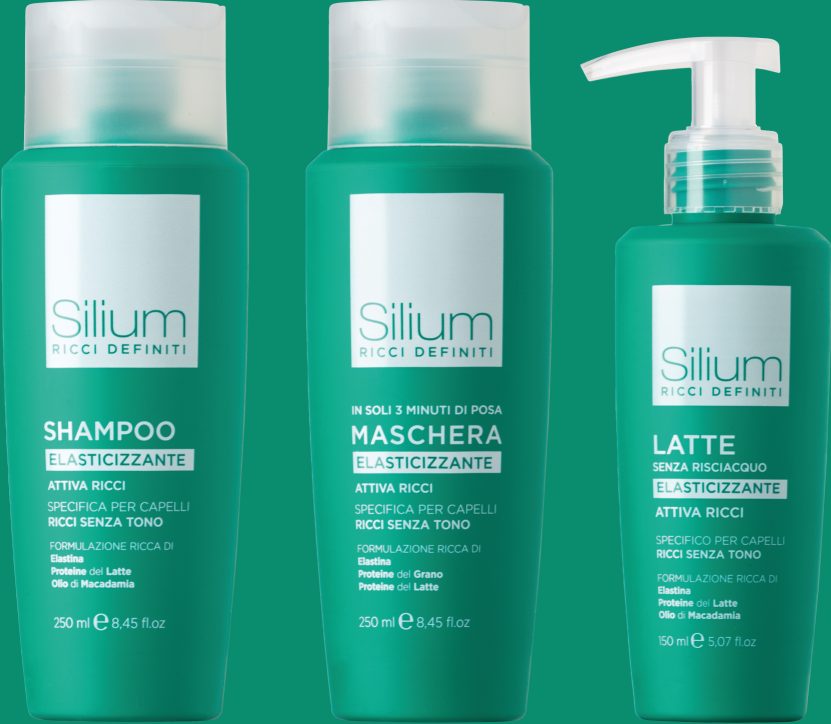Silium Ricci Definiti shampoo, mask and treatment bottles
